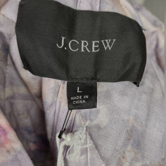 J. Crew X Flora Obscura Floral Quilted Reversible Wrap Jacket PrimaLoft Size L - Picture 6 of 16